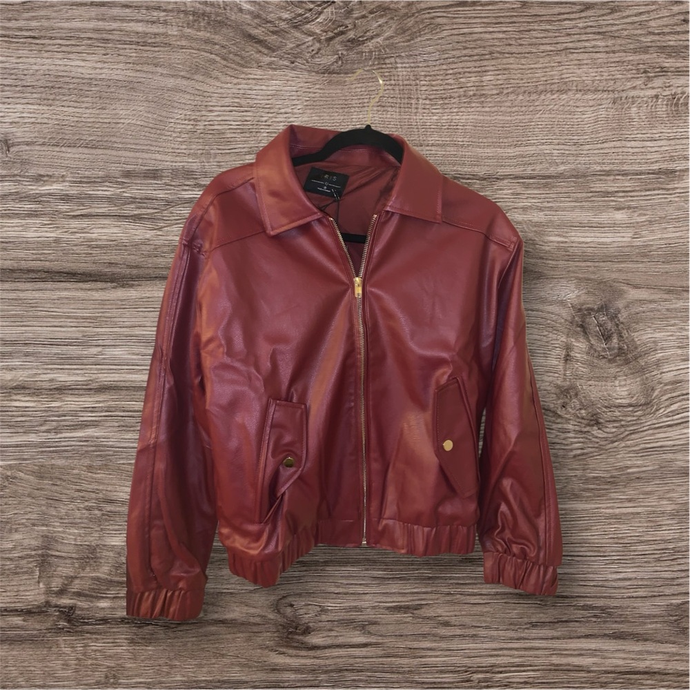 Red Faux Leather Jacket